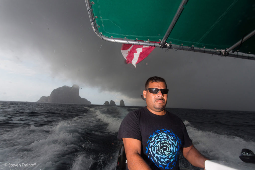 Badass Nonin at the wheel - courtesy of Steven Trainoff Having a bad hair day in Malpelo - courtesy of Steven Trainoff ©